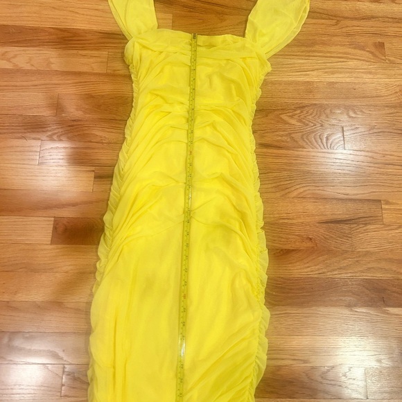 Yellow Ruched Dress - Picture 3 of 7
